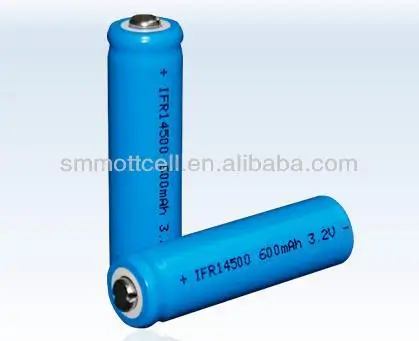 küçük Lityum iyonlu batarya IFR14500 3.2V 500mAh 0